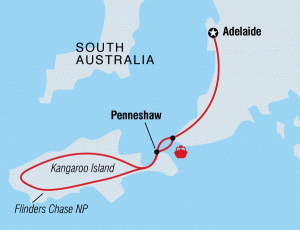 Adelaide to Kangaroo Island map